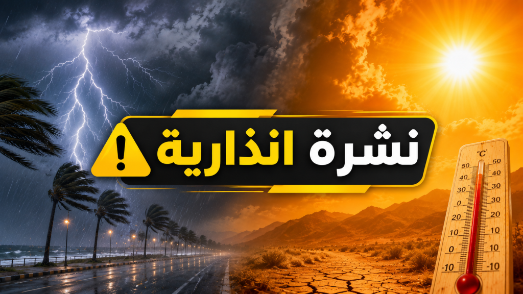 زخات رعدية وهبات رياح وموجة حر من اليوم الأربعاء إلى الجمعة بعدد من مناطق المملكة زخات رعدية وهبات رياح وموجة حر من اليوم الأربعاء إلى الجمعة بعدد من مناطق المملكة